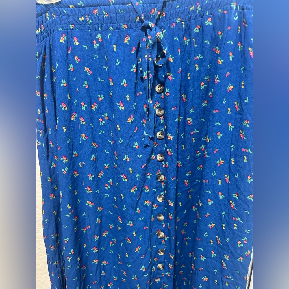 Floral Blue Maxi Skirt